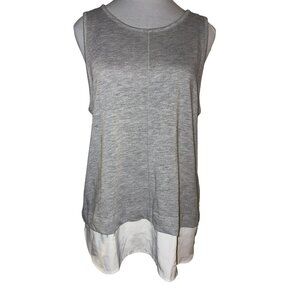 J.Crew Mercantile Gray Sleeveless Layered Look Hem Tank Top Size Large